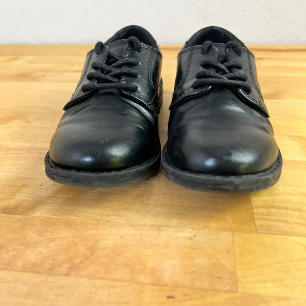 The Children's Place Dress Shoes Oxford Boys Size 13 Black Faux Leather Lace Up